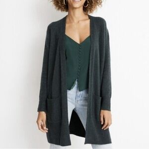 Madewell Open Front Cardigan Forest Green